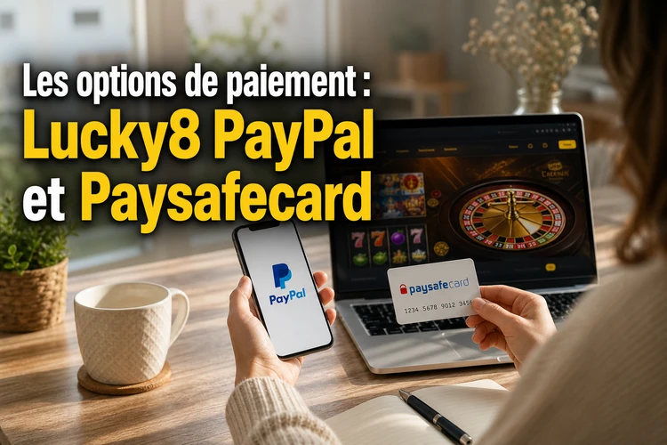 Les options de paiement: Lucky8 PayPal et Paysafecard